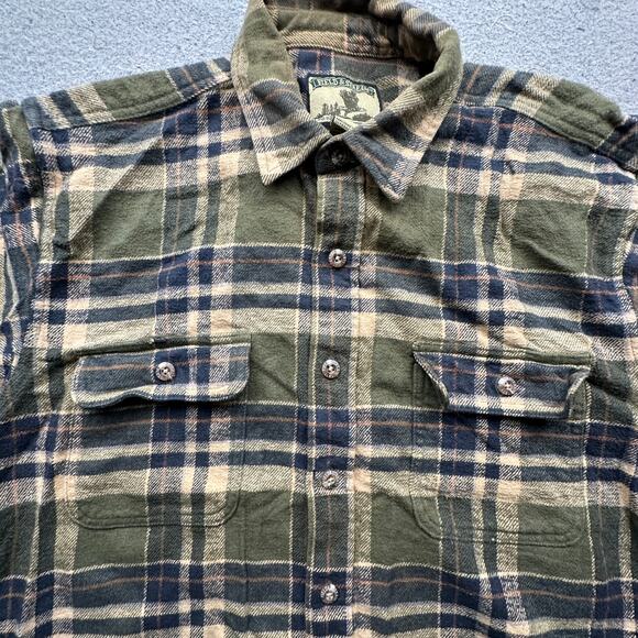 Field & Stream Flannel Button Up Shirt Mens Large Long Sleeve Check Plaid Green - Picture 7 of 9